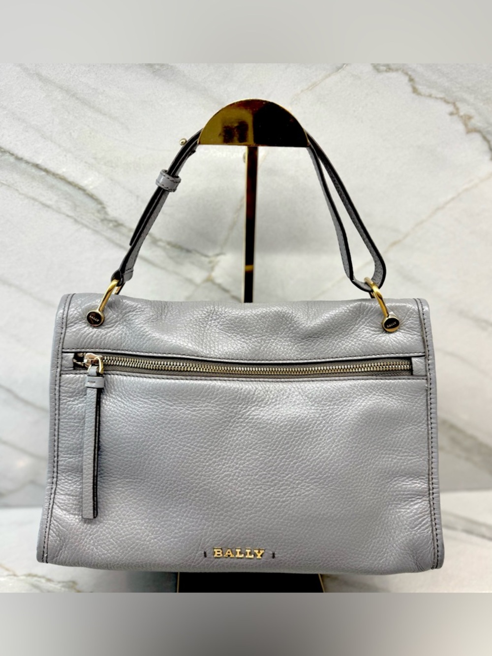 SOLD! Bally Bloon Hobo Crossbody Bag in Gray Leather